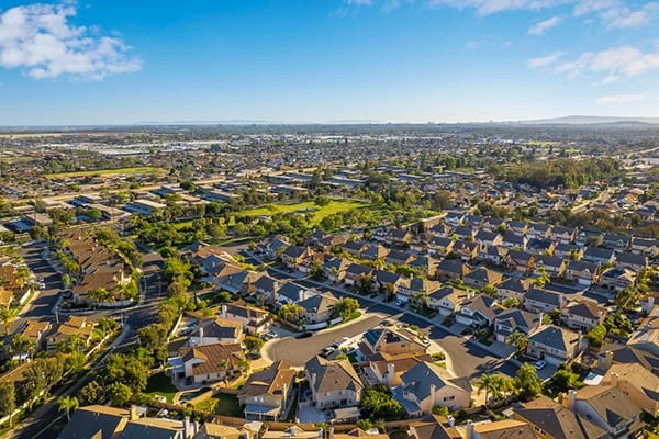 Aerial photograph of the city of Cypress, Orange County, California